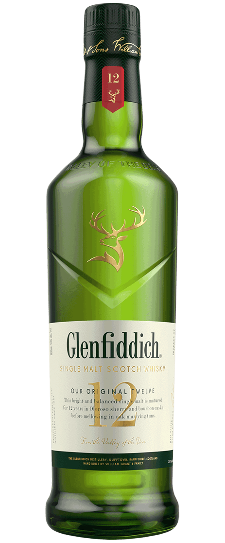 Glenfiddich 12 Year Old Single Malt Whisky bottle