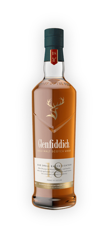 Glenfiddich 18 Year Old Single Malt Whisky bottle