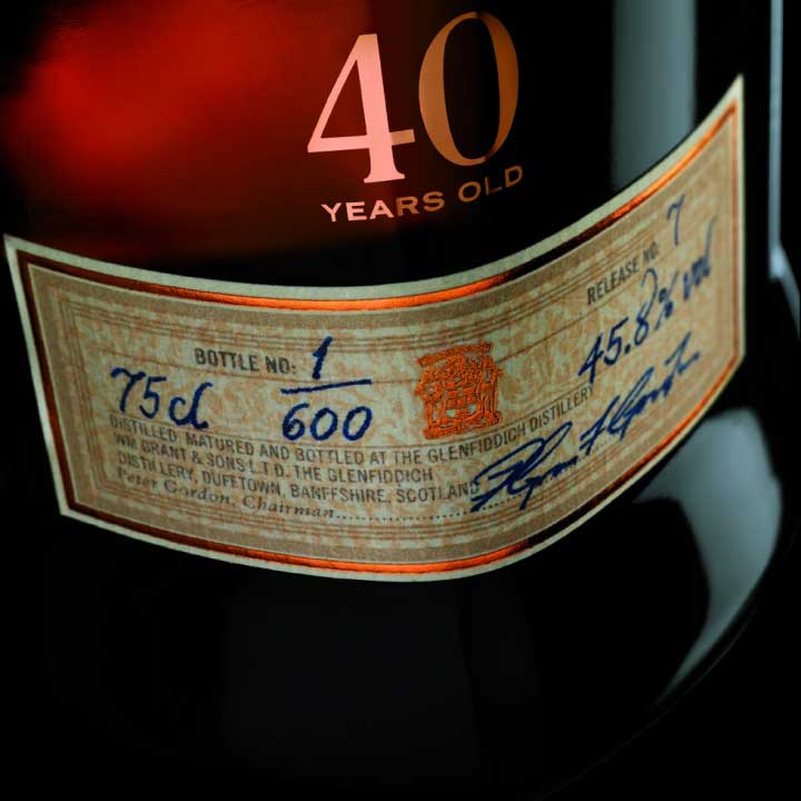 Glenfiddich 40 Year Old Bottle Label