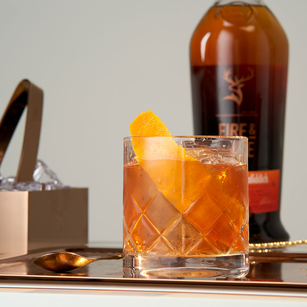 Fire and Cane old fashioned cocktail