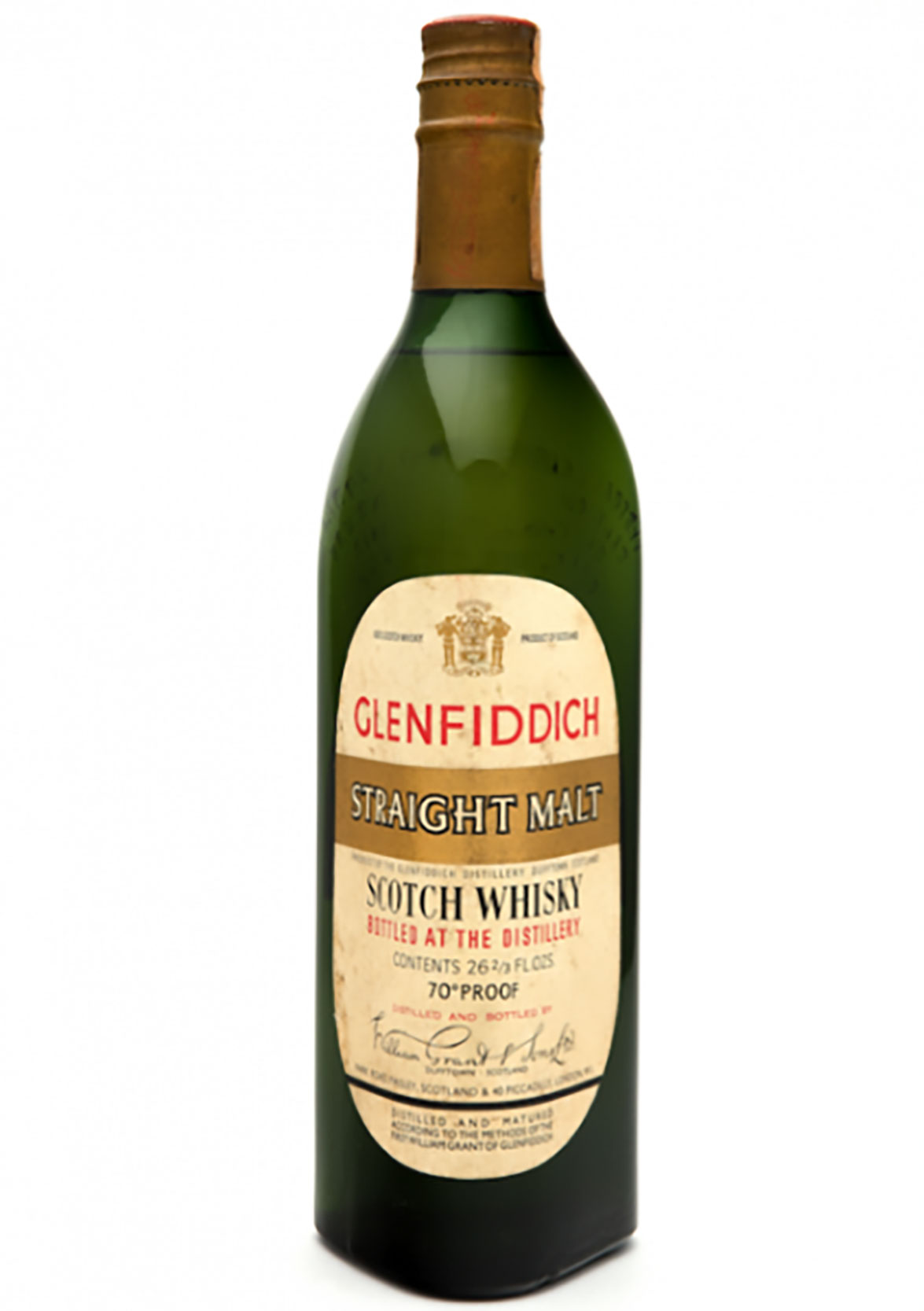 Historic bottle of Glenfiddich