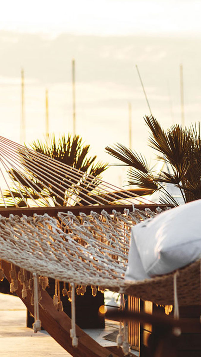 Empty hammock in the sun