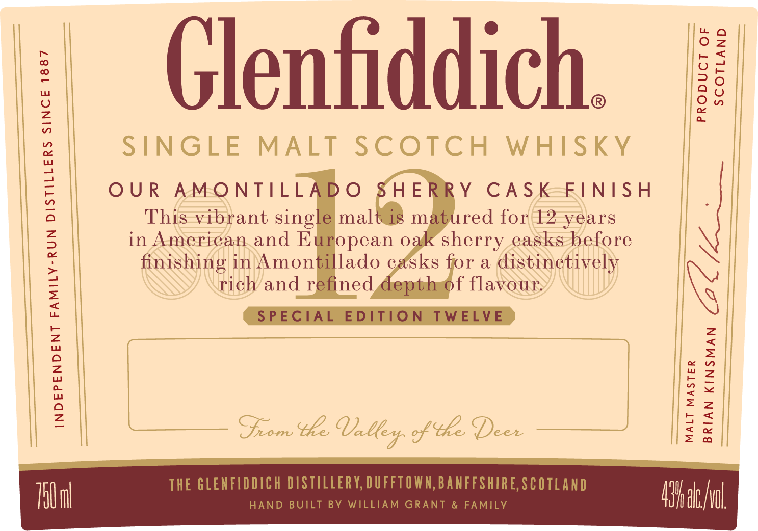 Glenfiddich 12 year old Sherry label